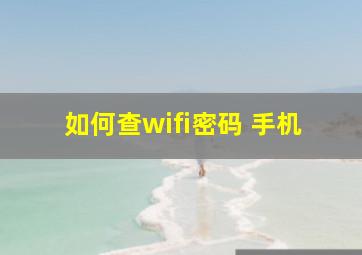 如何查wifi密码 手机